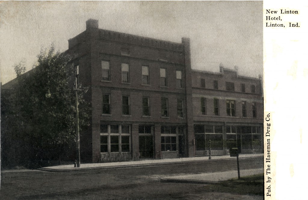 Hotel, New Linton postcard fm